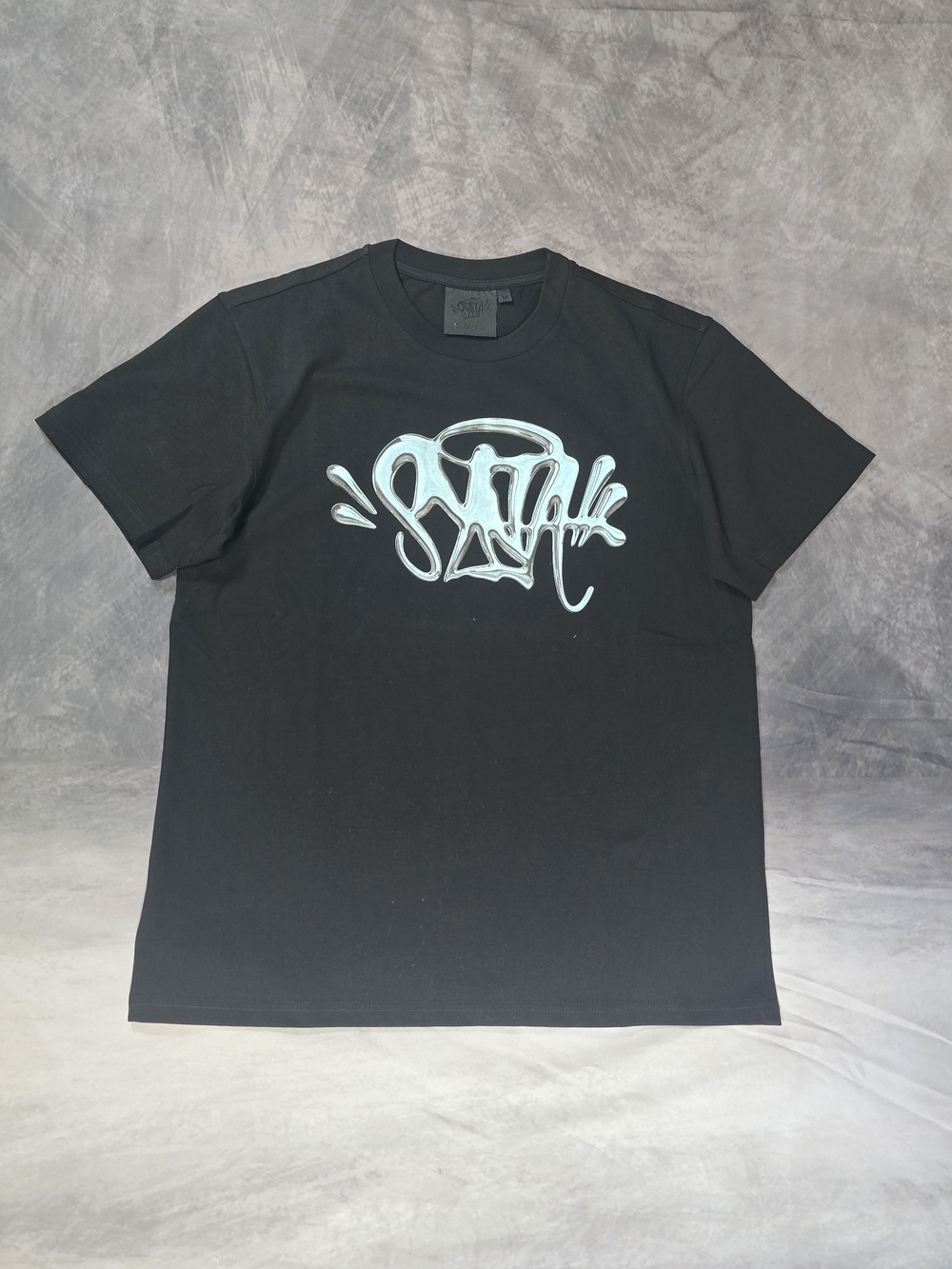 Streetwear Y2K Graphic Tee - Black & Light Blue Chrome Font [SIZES S-XL]